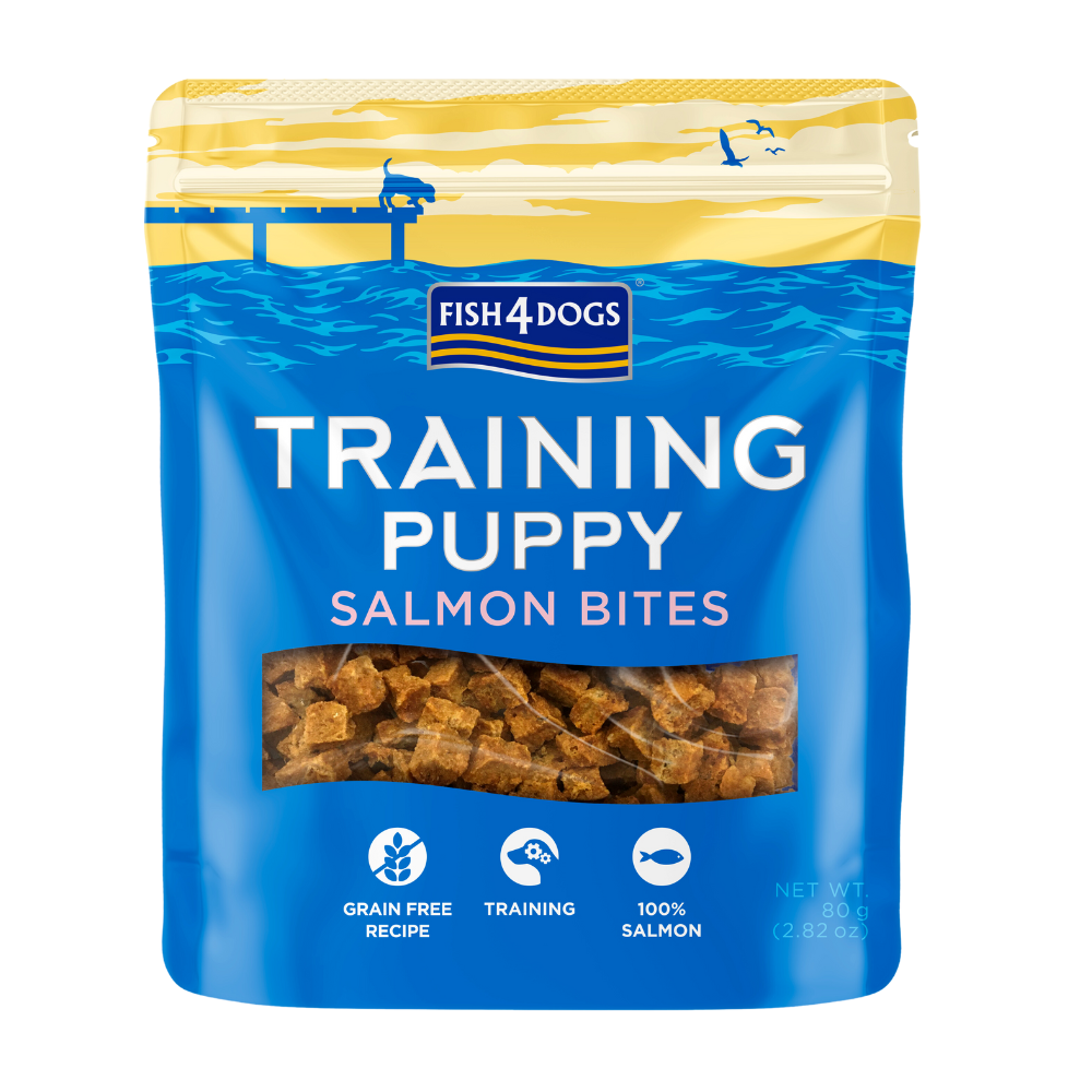Training zalmbites puppy Fish4Dogs