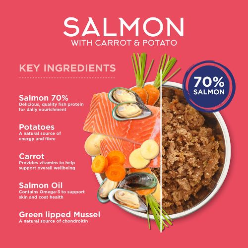 Fish4Dogs Finest zalm met wortel & aardappel - 395 gram - natvoer voor honden