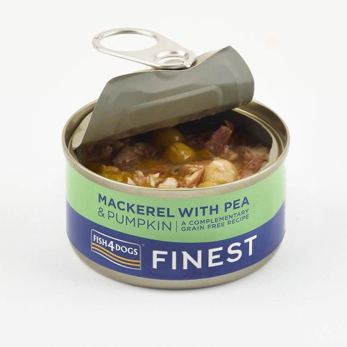Fish4Dogs Finest makreel met erwt en pompoen - 85 gram - natvoer voor honden
