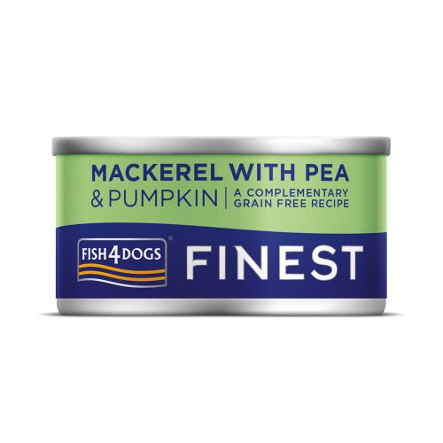 Fish4Dogs Finest makreel met erwt en pompoen - 85 gram - natvoer voor honden